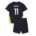 Maillot de foot Manchester City Jeremy Doku #11 Extérieur vêtements enfant 2024-25 Manches Courtes (+ pantalon court)